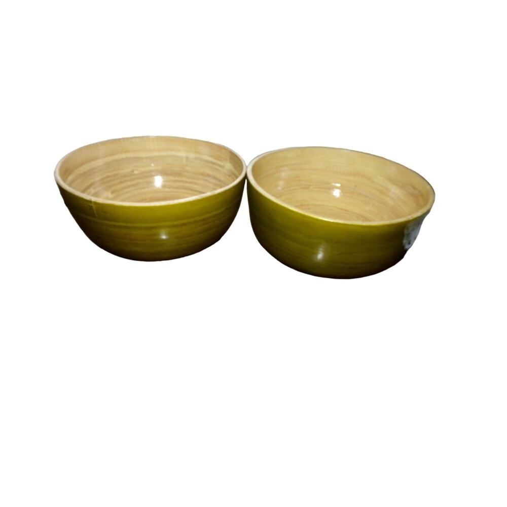Set of two bamboo individual salad bowls Excellent condition